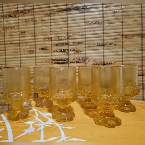 Vtg Franciscan Madeira Cornsilk Stemmed 8oz Crystal Glasses~Collectible